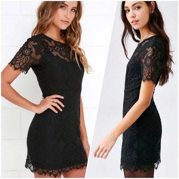 🍒NWT🍒 MINKPINK BLACK LACE MINI DRESS - Picture 2 of 8